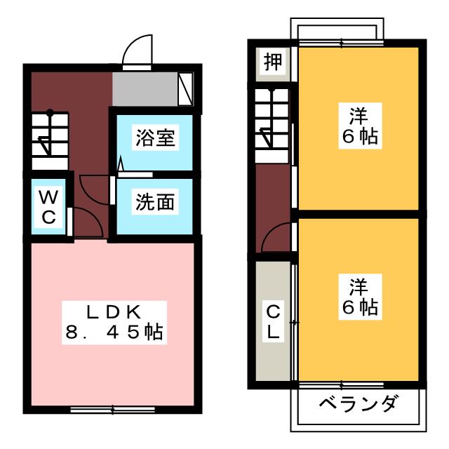 メゾネットスイスルの間取り