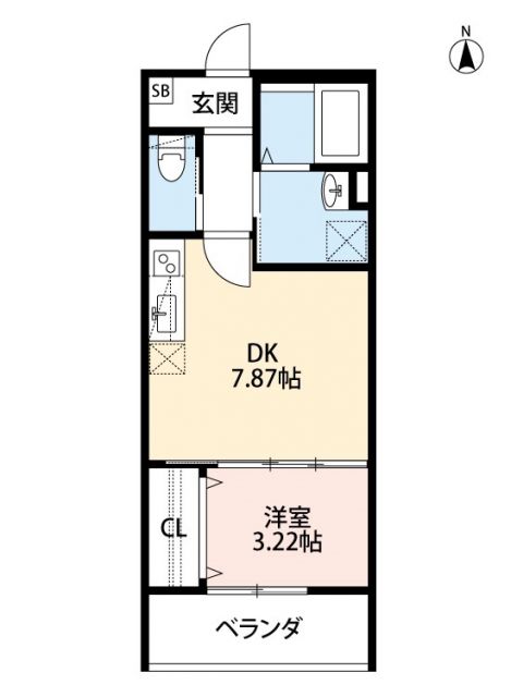 【堺市北区北長尾町のアパートの間取り】