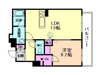 豊中市曽根西町のマンションの間取り