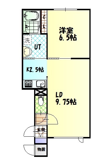 旭川市豊岡三条のアパートの間取り