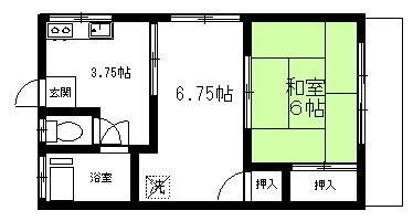 川越市石原町のアパートの間取り