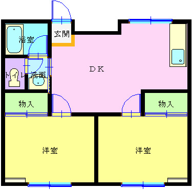 酒田市駅東のアパートの間取り