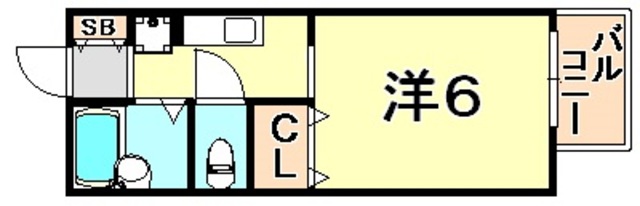 神戸市須磨区東町のアパートの間取り