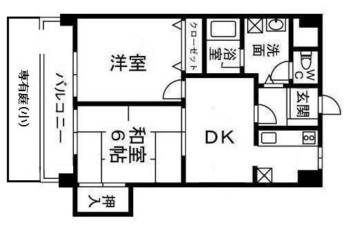 【福岡市西区小戸のマンションの間取り】