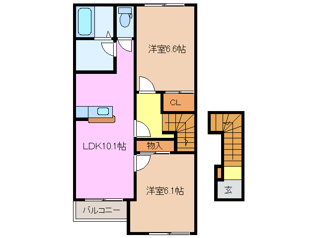 松阪市星合町のアパートの間取り