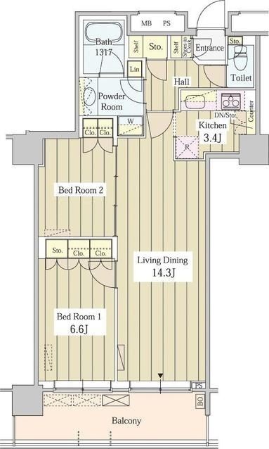 【中野区東中野のマンションの間取り】