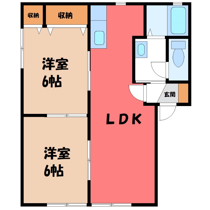 太田市新田上江田町のアパートの間取り