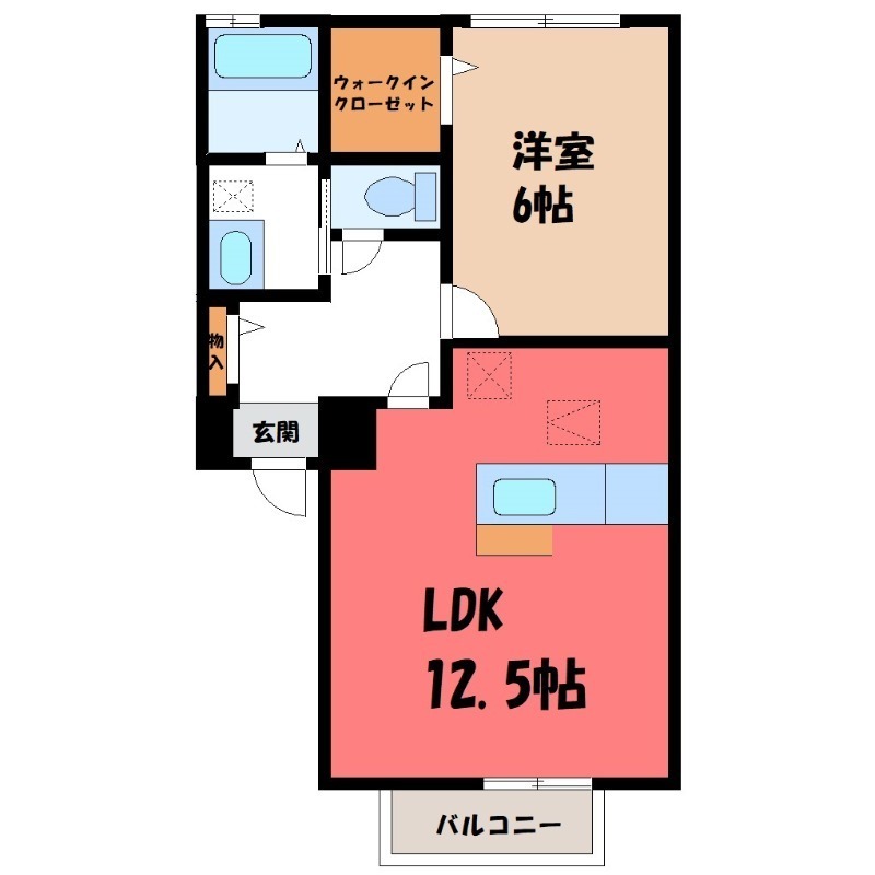 太田市新島町のアパートの間取り