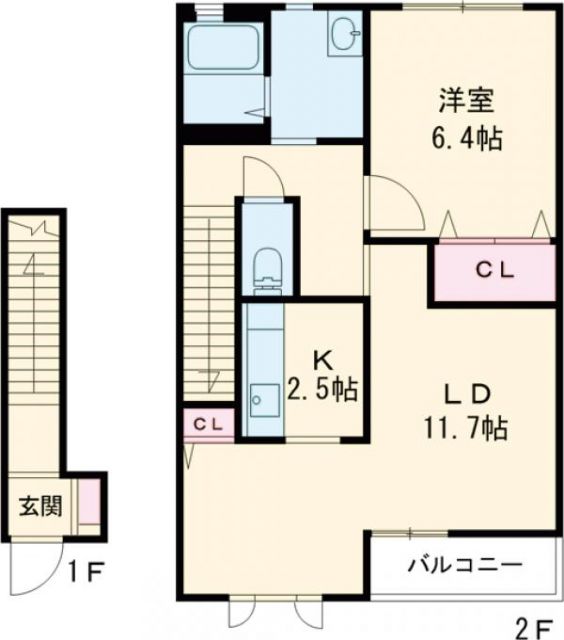 桑名市大字蓮花寺のアパートの間取り