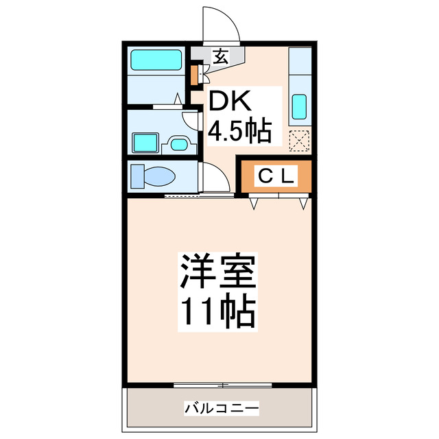 熊本市東区東京塚町のマンションの間取り