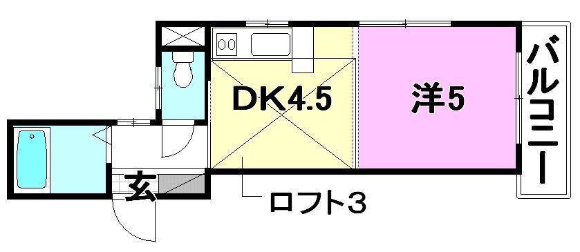 松山市一番町のマンションの間取り