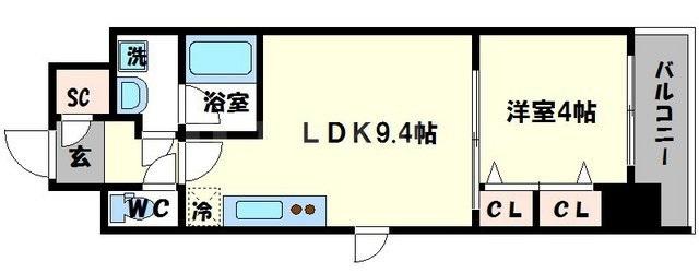 セイル淀屋橋の間取り