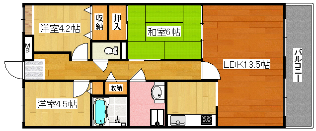 大阪市住之江区新北島のマンションの間取り