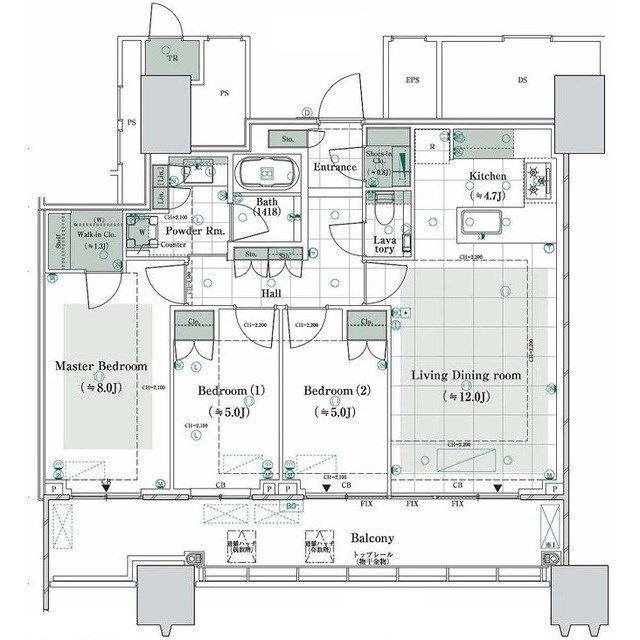 文京区小石川のマンションの間取り