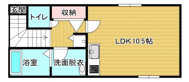 広島市西区己斐上のアパートの間取り