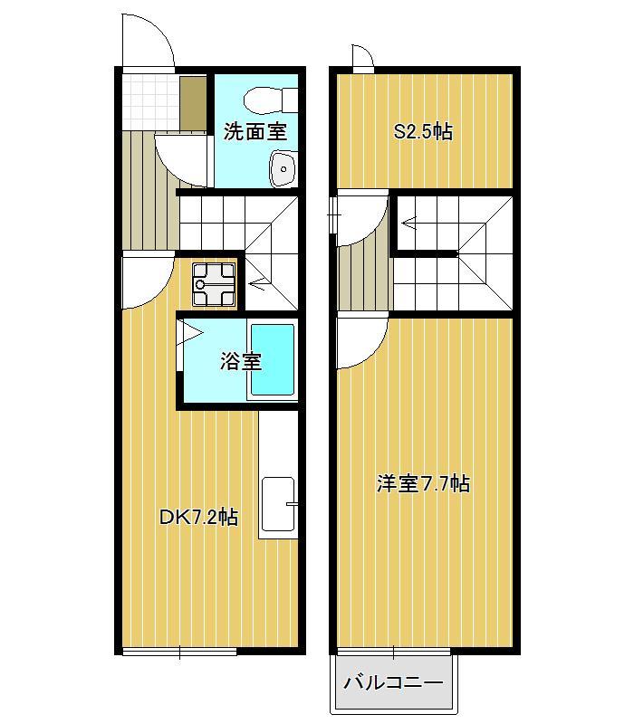 山形市吉原のアパートの間取り