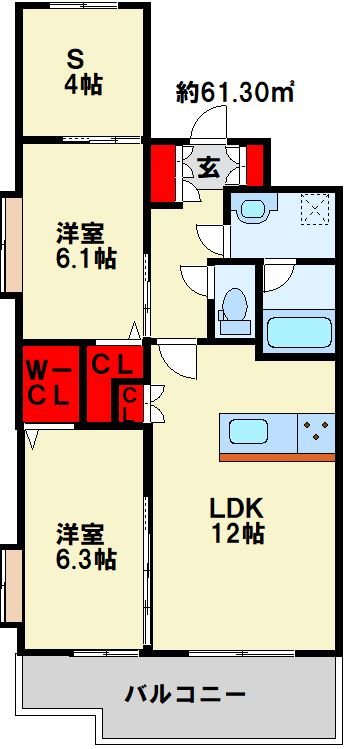 オーヴィジョンQULAS小倉金田の間取り