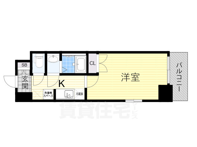 大阪市浪速区日本橋のマンションの間取り