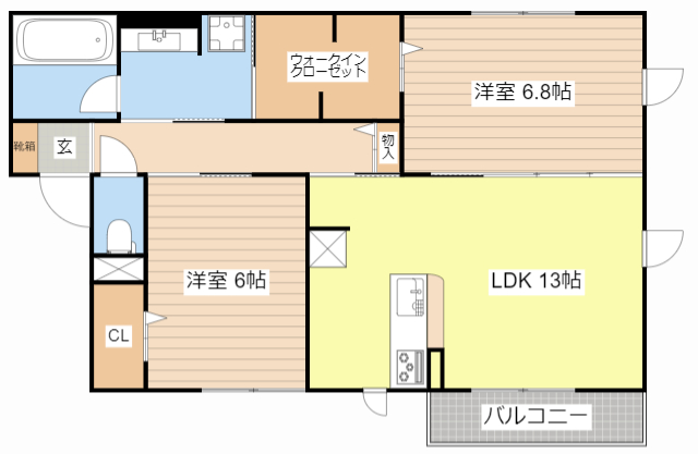 大津市下阪本のアパートの間取り