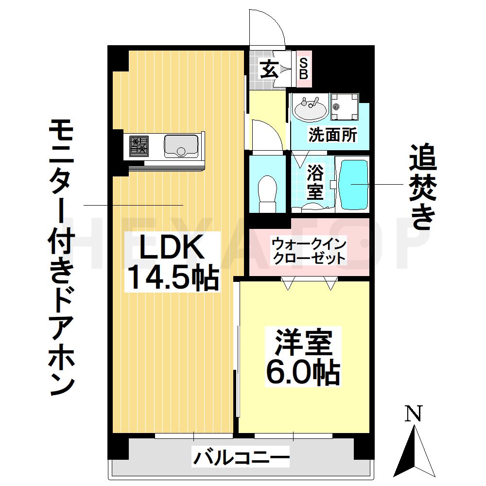 名古屋市中川区大山町のマンションの間取り