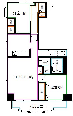 杉並区和田のマンションの間取り