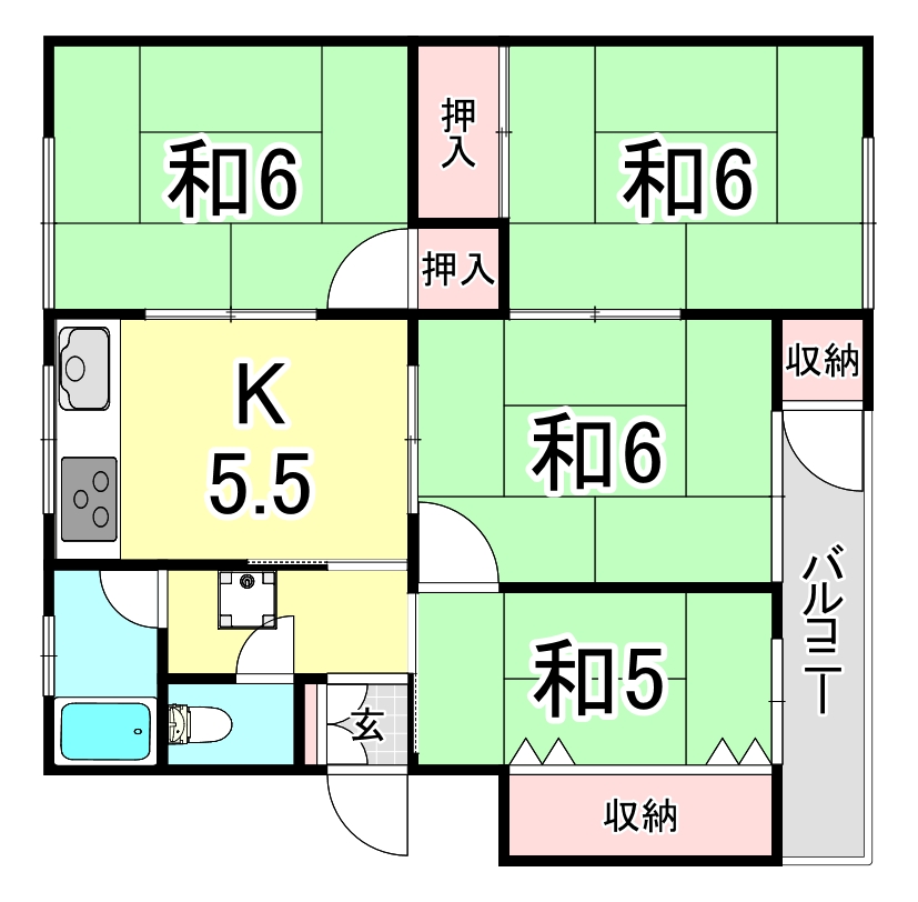 神陵台東住宅54号棟の間取り写真