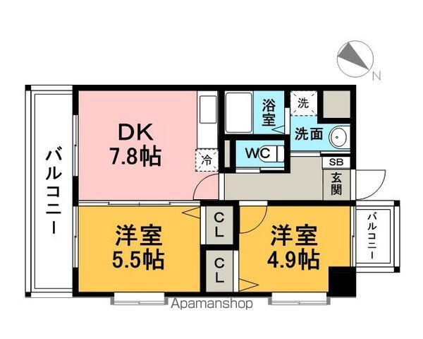 地下鉄箱崎線 貝塚駅 徒歩22分 12階建 築20年の間取り写真