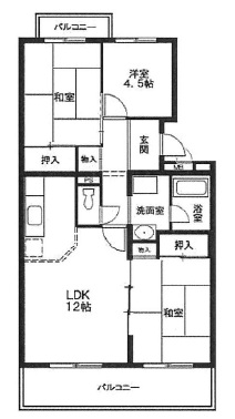 大阪モノレール彩都線 豊川駅 徒歩20分 4階建 築40年の間取り写真
