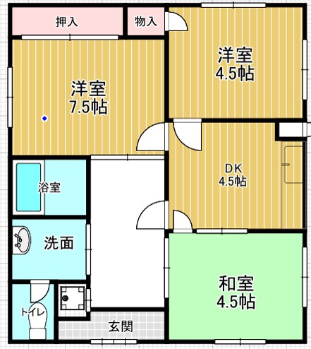 佐紀町吉崎貸家の間取り写真