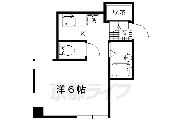 京都市北区衣笠東御所ノ内町のマンションの間取り