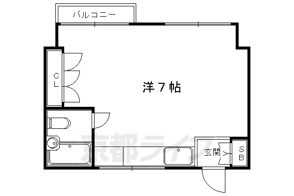 京都市左京区下鴨松ノ木町のマンションの間取り