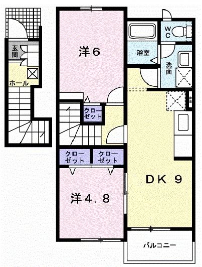 西条市高田のアパートの間取り