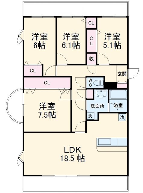 名古屋市千種区新池町のマンションの間取り