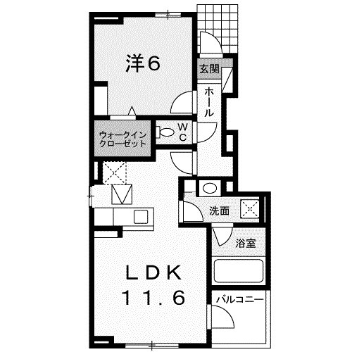 加須市礼羽のアパートの間取り