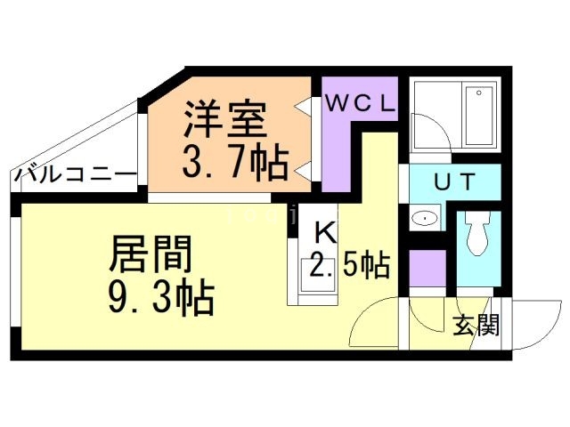 札幌市北区北十六条西のマンションの間取り