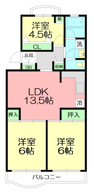 小田原市南町のマンションの間取り