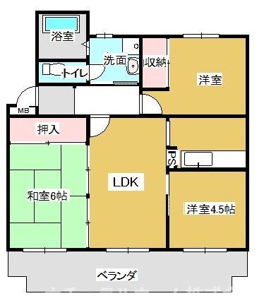 豊橋市東脇のマンションの間取り