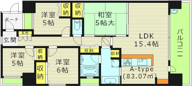 大阪市都島区毛馬町のマンションの間取り