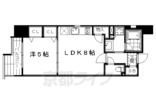 京都市下京区植松町のマンションの間取り