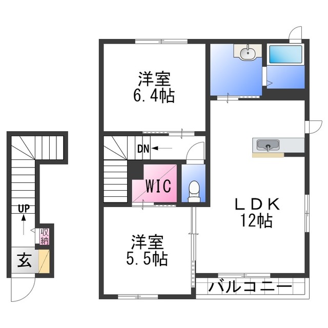 紀の川市貴志川町岸宮のアパートの間取り