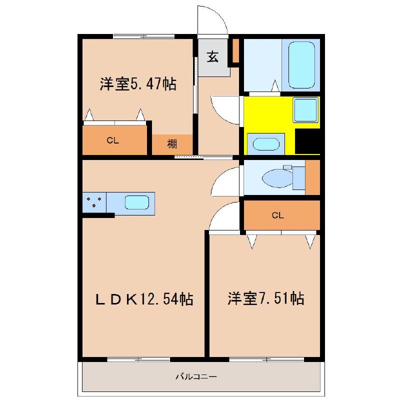 領家コーポラスの間取り