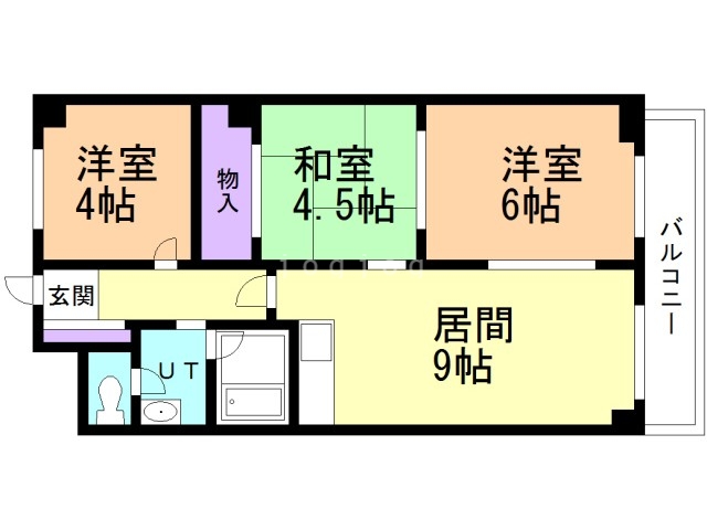 札幌市東区北二十五条東のマンションの間取り