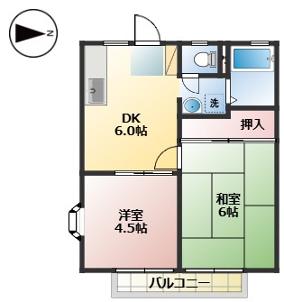 福山市三吉町南のアパートの間取り