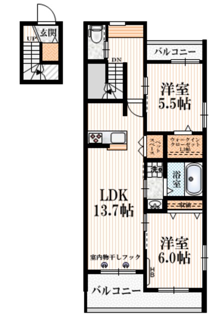 羽村市富士見平のマンションの間取り