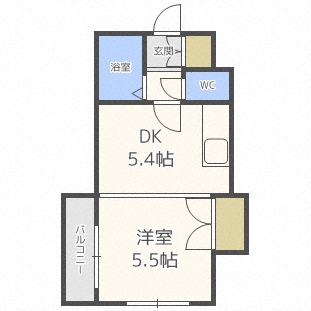 札幌市中央区南二条西のマンションの間取り