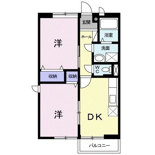 宇土市高柳町のアパートの間取り