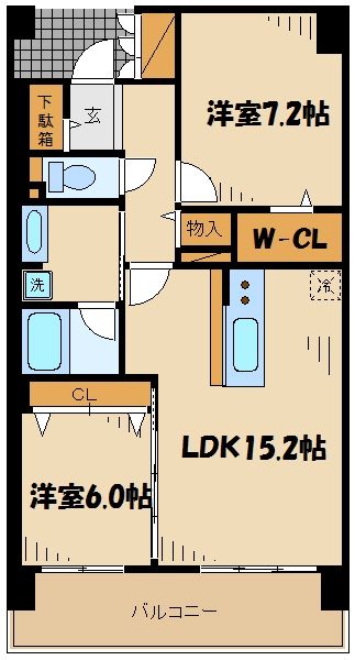 【稲城市若葉台のマンションの間取り】