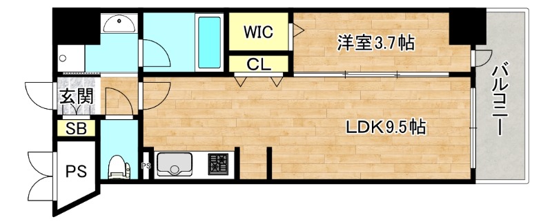 大阪市東成区深江北のマンションの間取り