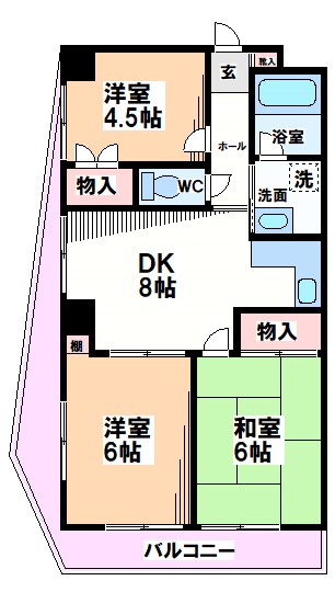 国立市富士見台のマンションの間取り