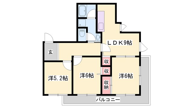 メゾン中村東今宿の間取り